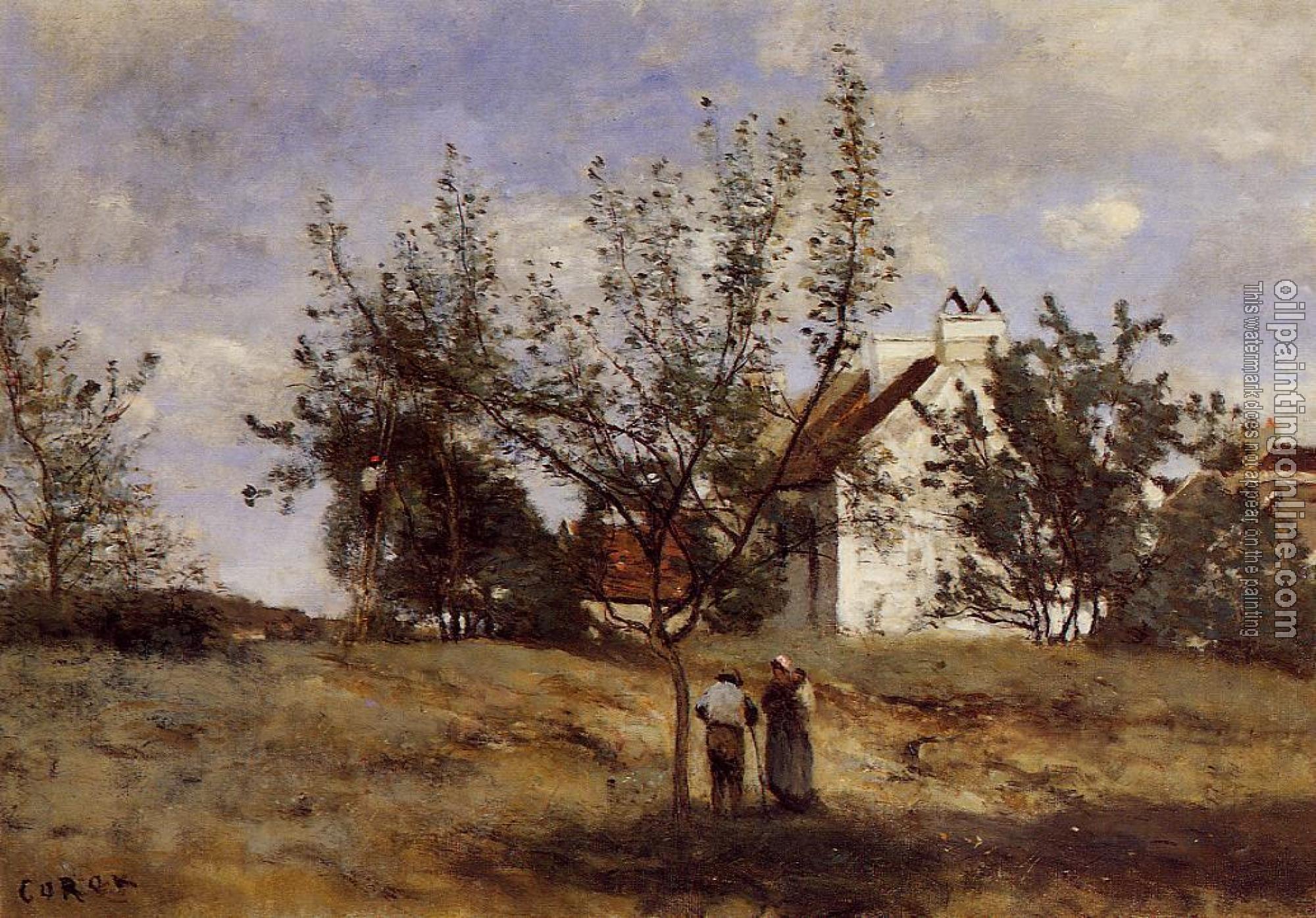 Corot, Jean-Baptiste-Camille - An Orchard at Harvest Time